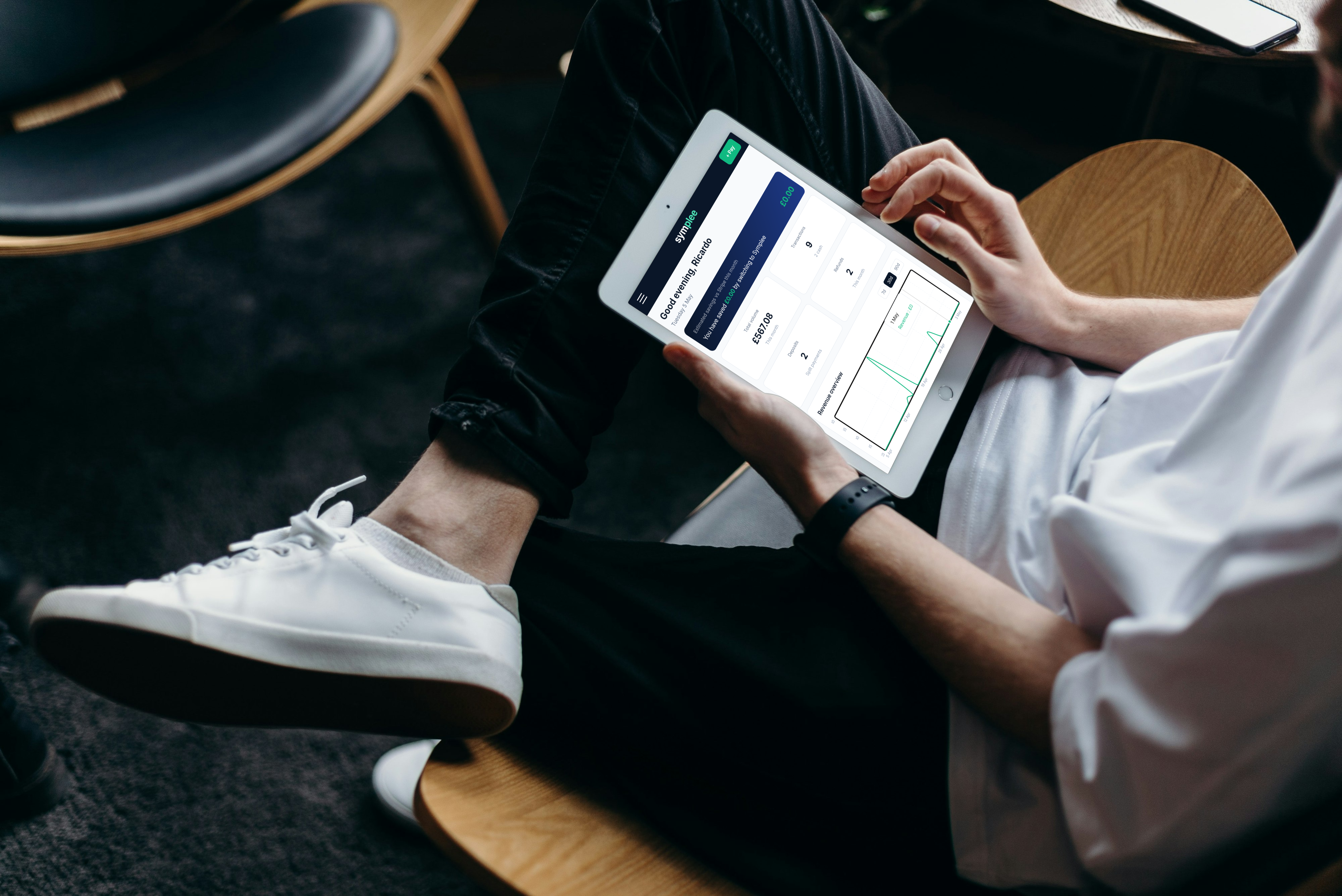 Symplee dashboard on tablet